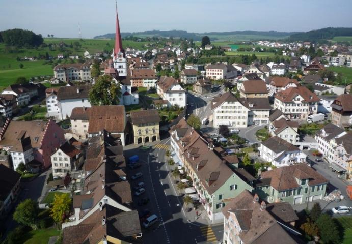 Luftaufnahme des Beromünster Fleckens